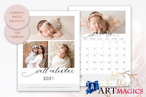 PSD Photo Calendar Template 2021 #1 - 4447066