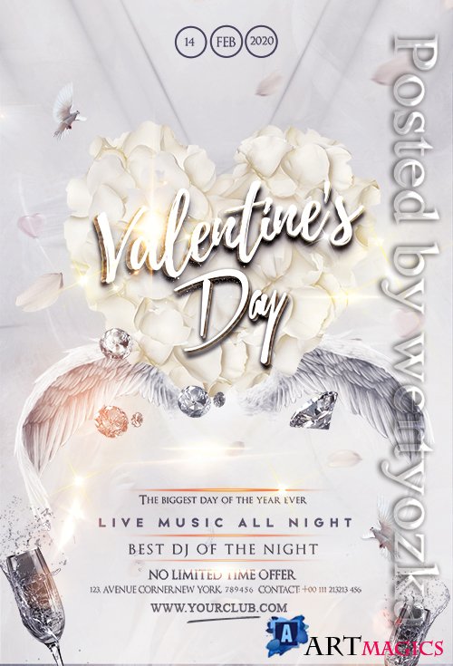 Happy Valentines Party - Premium flyer psd template
