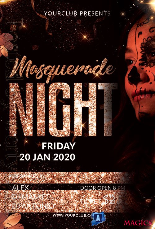 Masquerade Night - Premium flyer psd template