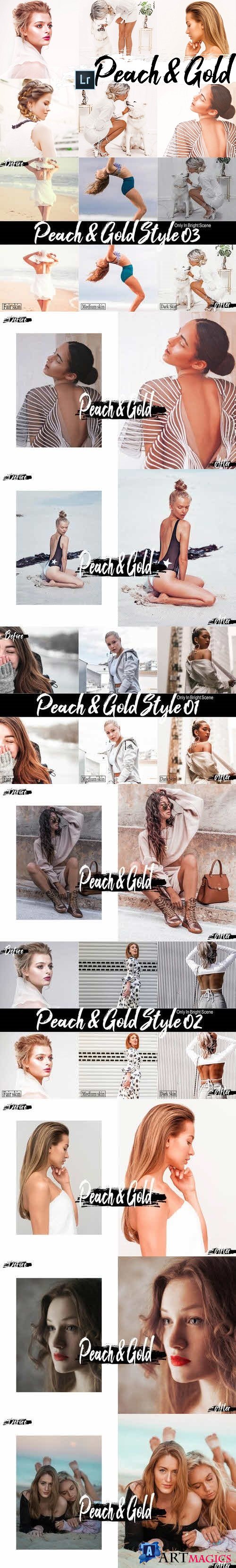 09 Peach & Gold Desktop Lightroom Presets and ACR preset - 421159