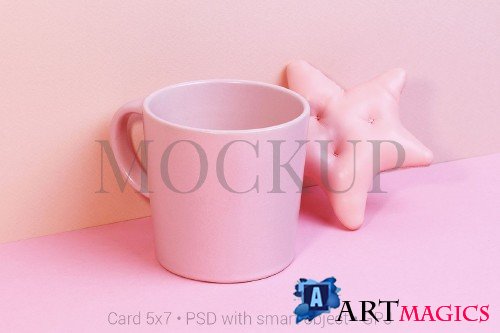 Cup mockup with toy star & FREE BONUS - 419594