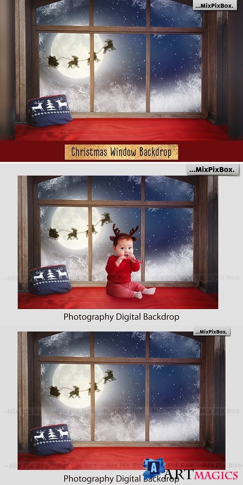 Christmas Window Backdrop - 4352478