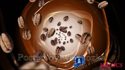 Videohive - Falling Roasted Coffee and Liquid Rings - 
25499850