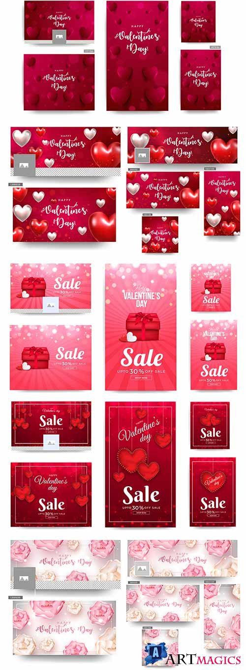  .  3 -   / Valentine's Day. Banners 3 - Vector Graphics
