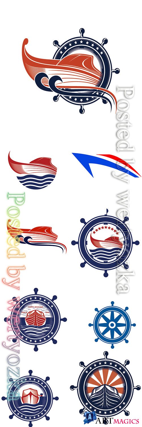 Marine logos vector illustration
