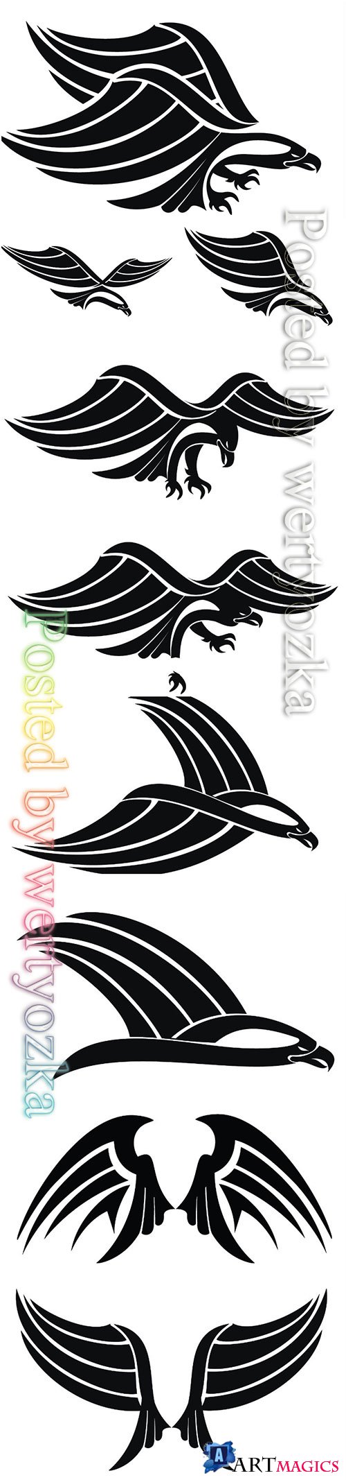 Eagle logos vector illustration