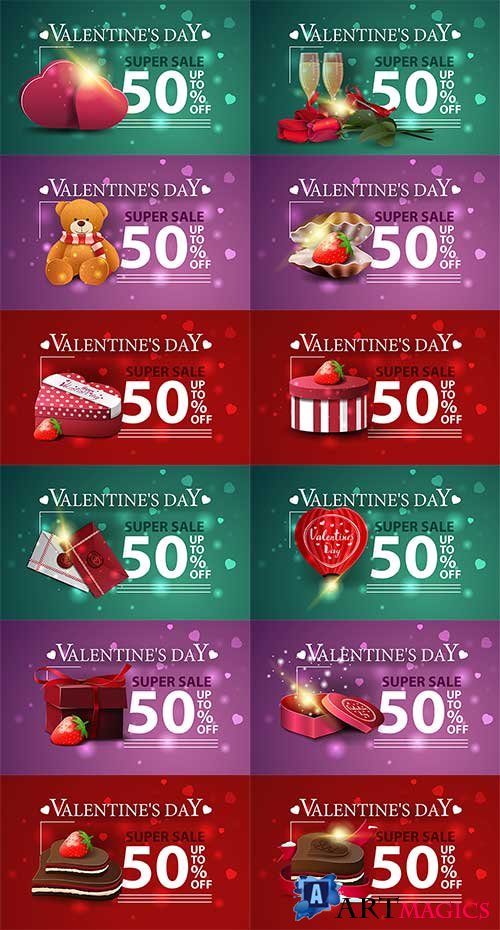   .  4 -   / Valentine's Day. Banners 4 - Vector Graphics