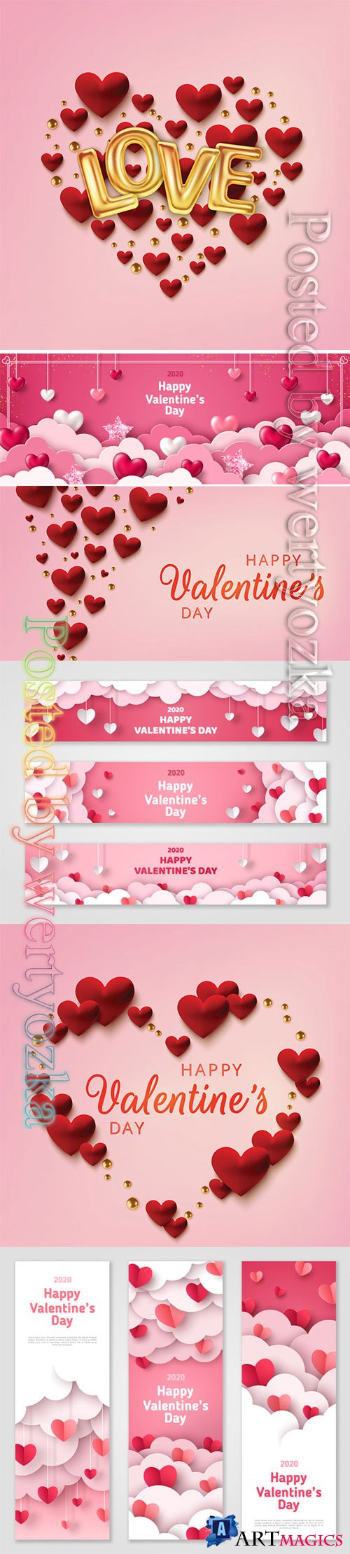 Valentines day vector background with heart # 7