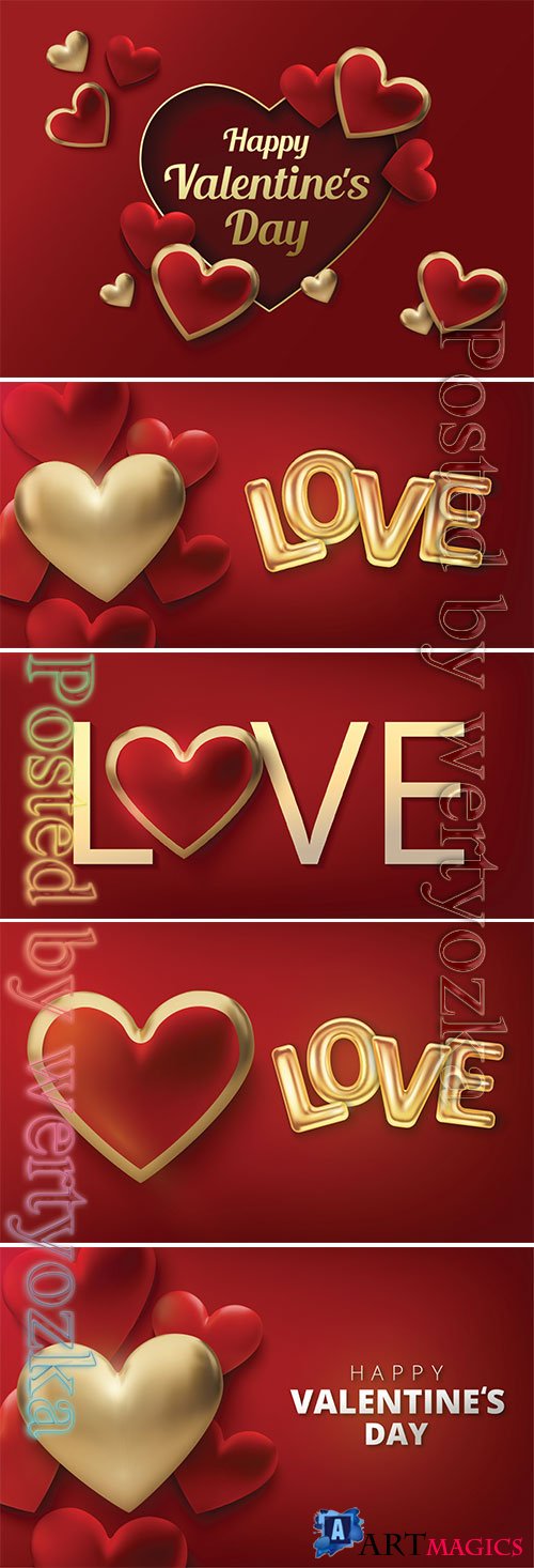 Valentines day vector background with heart # 6