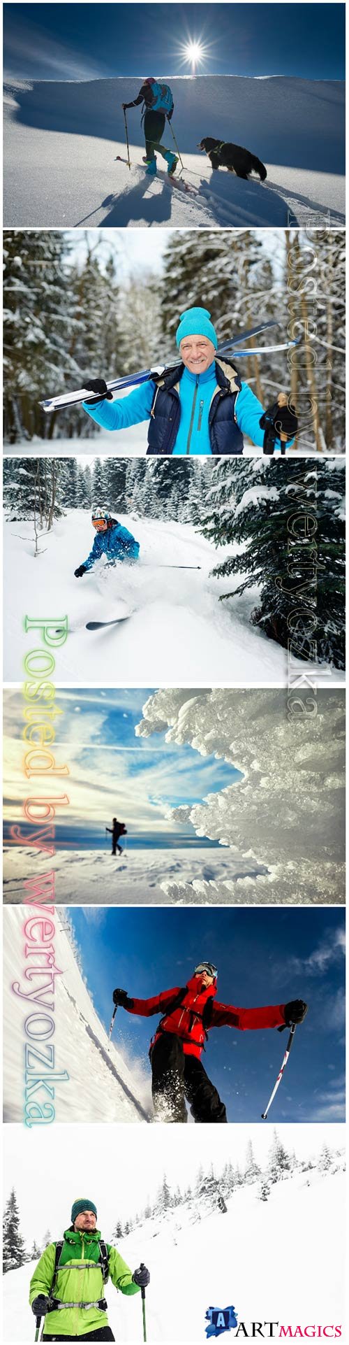 Winter ski vacation beautiful stock photo