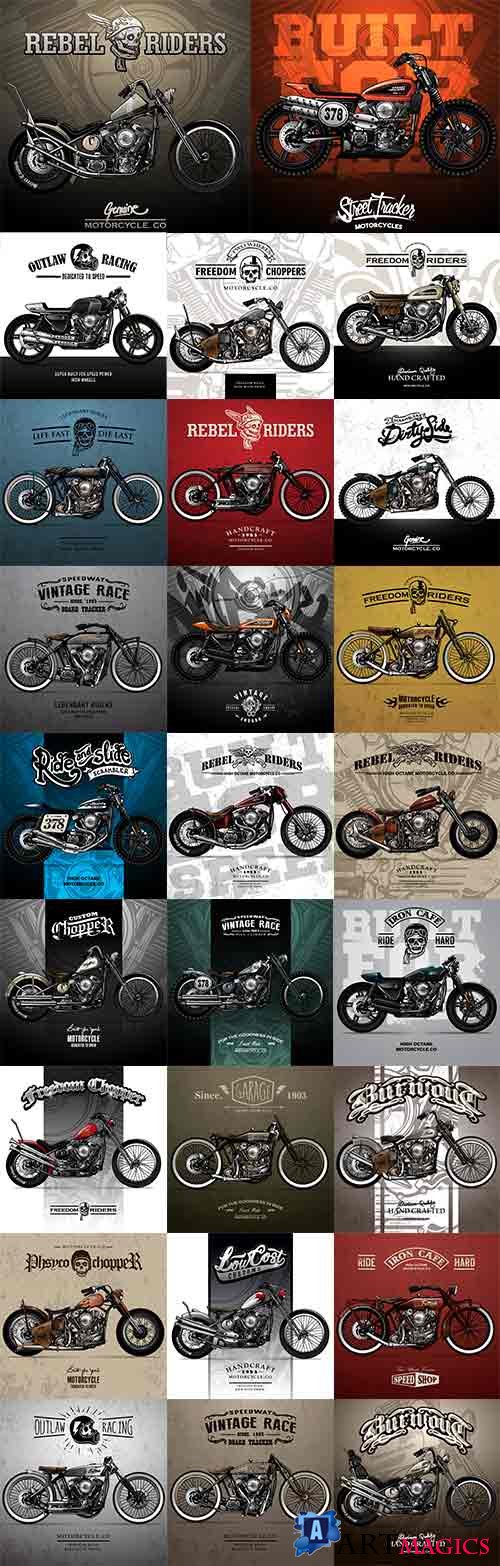      / Motorcycle posters in vector