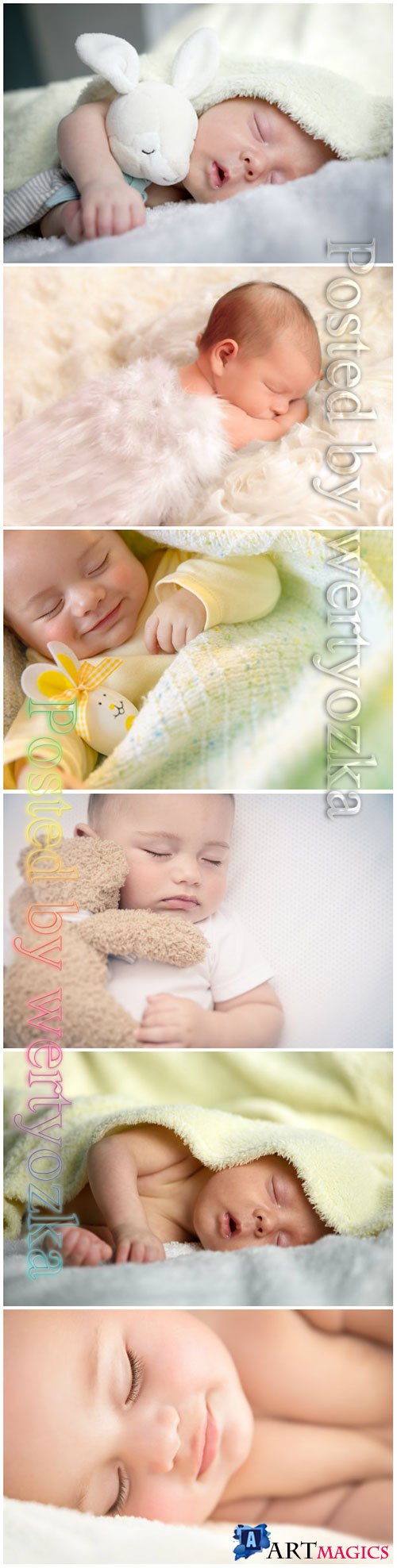 Cute little baby sleeping beautiful stock photo
