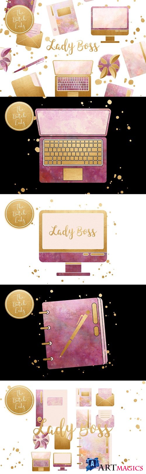 Lady Boss Office Clipart Set - 4478896