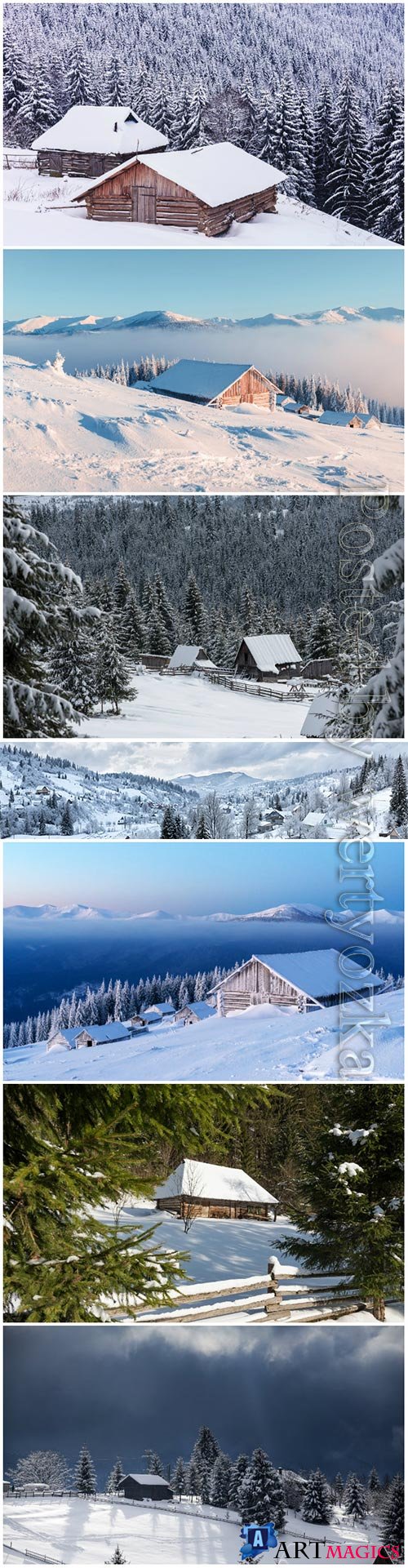 Winter landscape beautiful stock photo