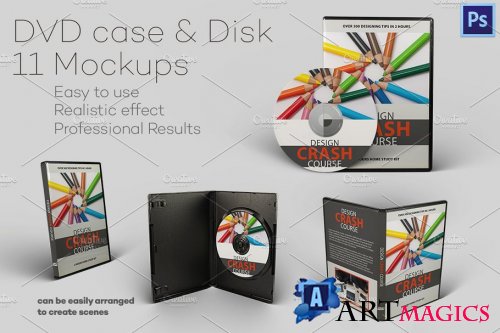 DVD case & Disk - 11 Mockups - 483645