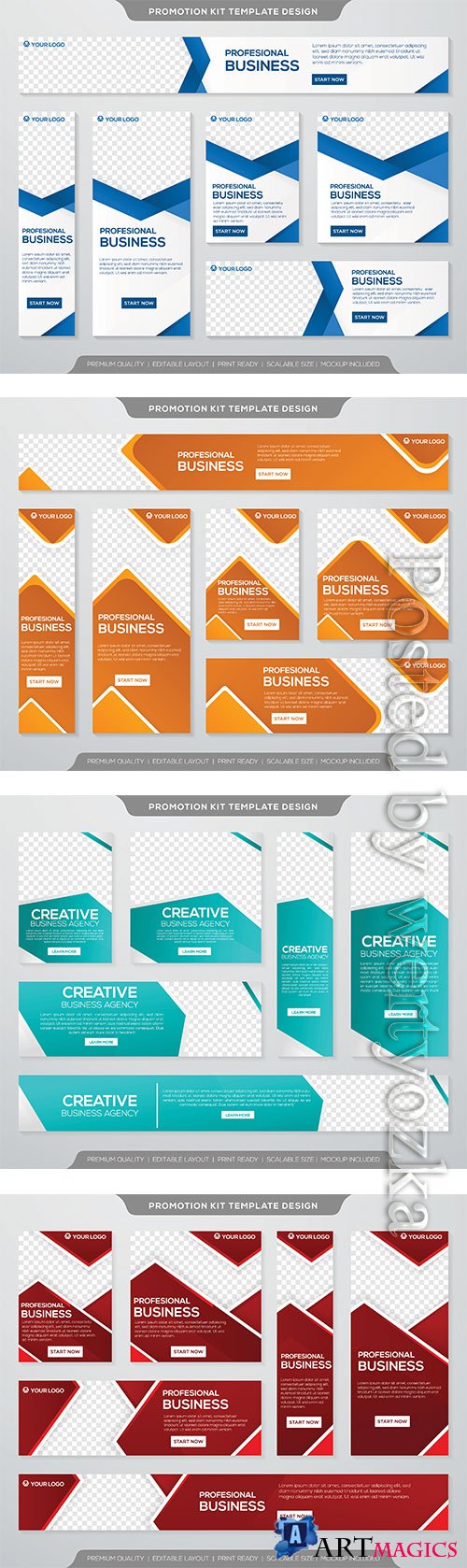 Business promotion kit template with simple layout