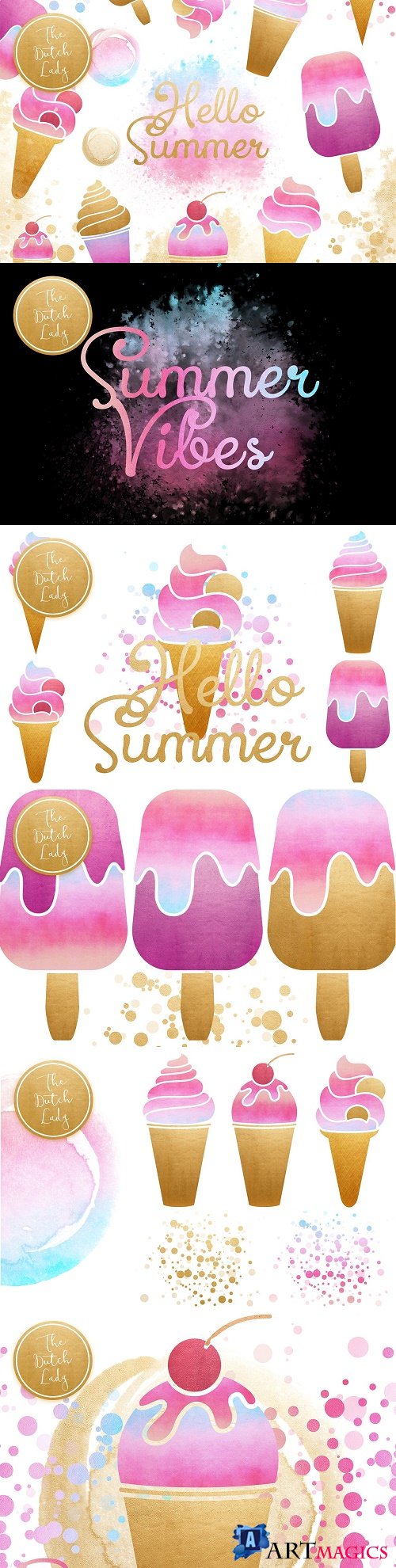 Summer Icecream & Popsicle Clipart - 4509090