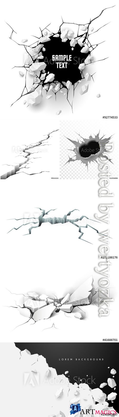 Cracked ground vector illustration isolated on white background