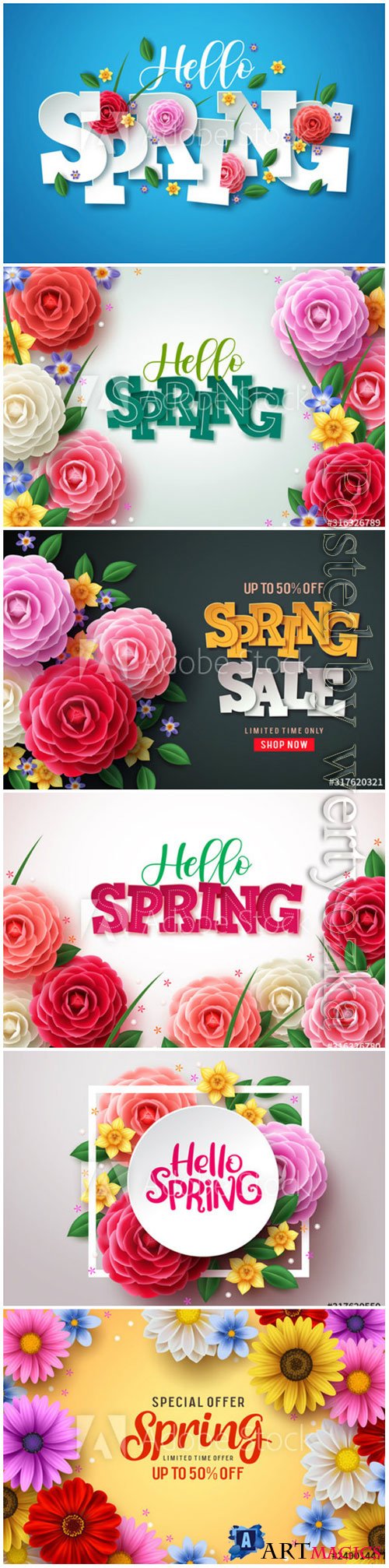 Spring special offer vector banner background