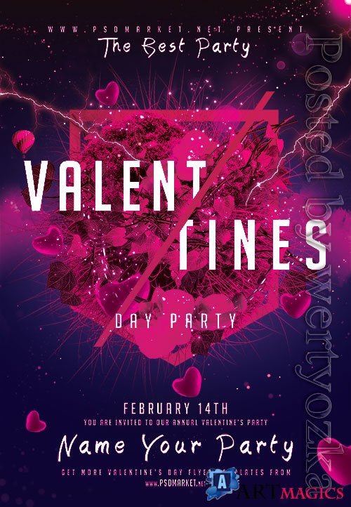 Valentines day event - Premium flyer psd template