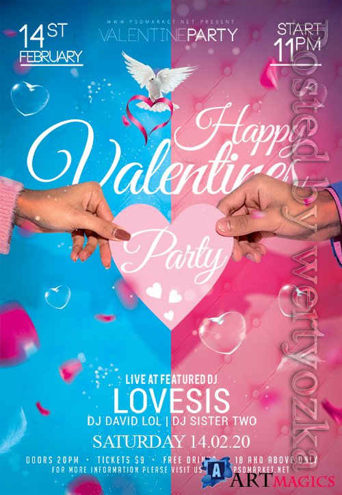 Happy valentines event - Premium flyer psd template