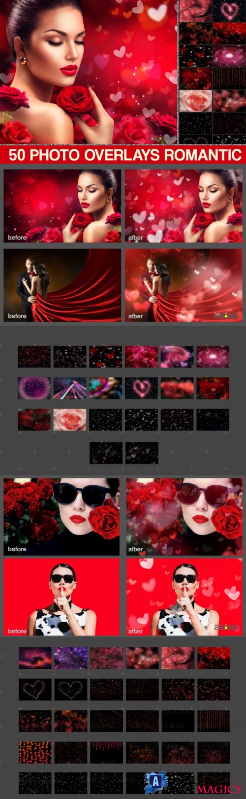 Valentines Bokeh heart, Romantic overlays, Photoshop overlay - 437602