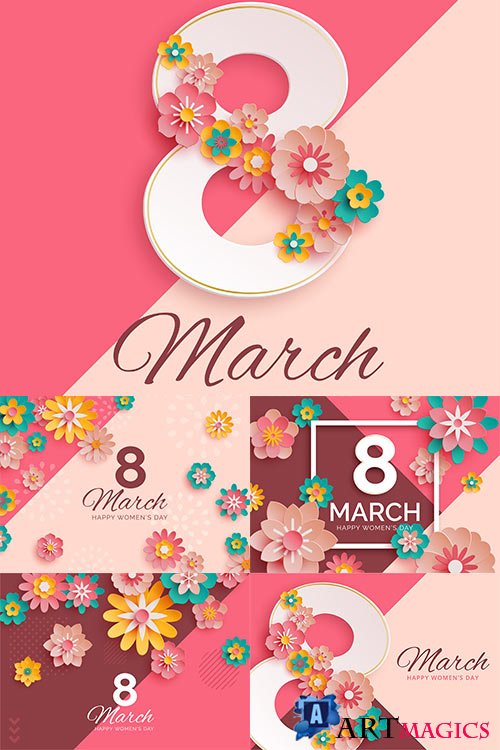 8  -   / March 8 - Vector backgrounds
