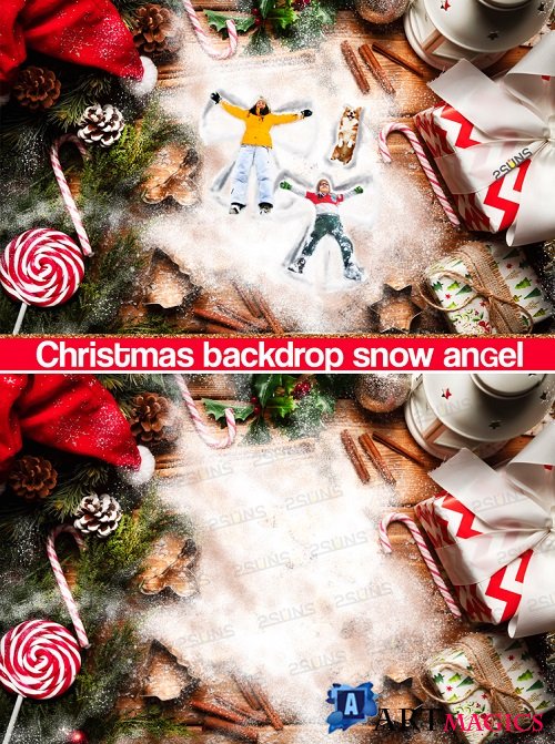 Snow Angel and Baking flat backdrop photoshop christma - 422934