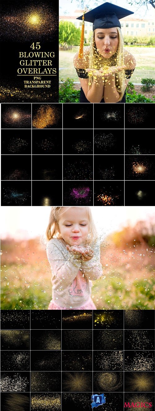 45 Blowing Glitter Overlays PNG - 4099651