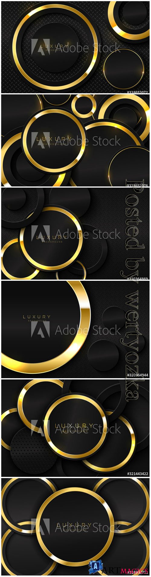 Realistic background with shiny gold ring shape