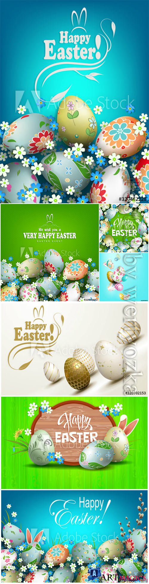 Easter vector composition with eggs