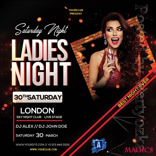 Ladies Night Event - Premium flyer psd template