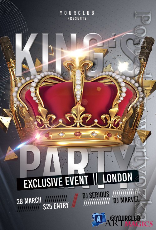 Kings Party - Premium flyer psd template