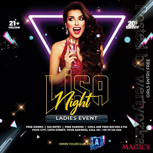 DJ Ladies Night - Premium flyer psd template