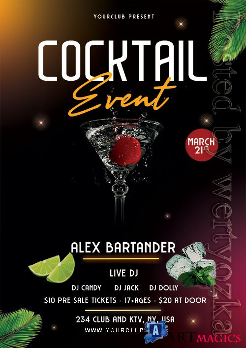 Cocktail Event - Premium flyer psd template