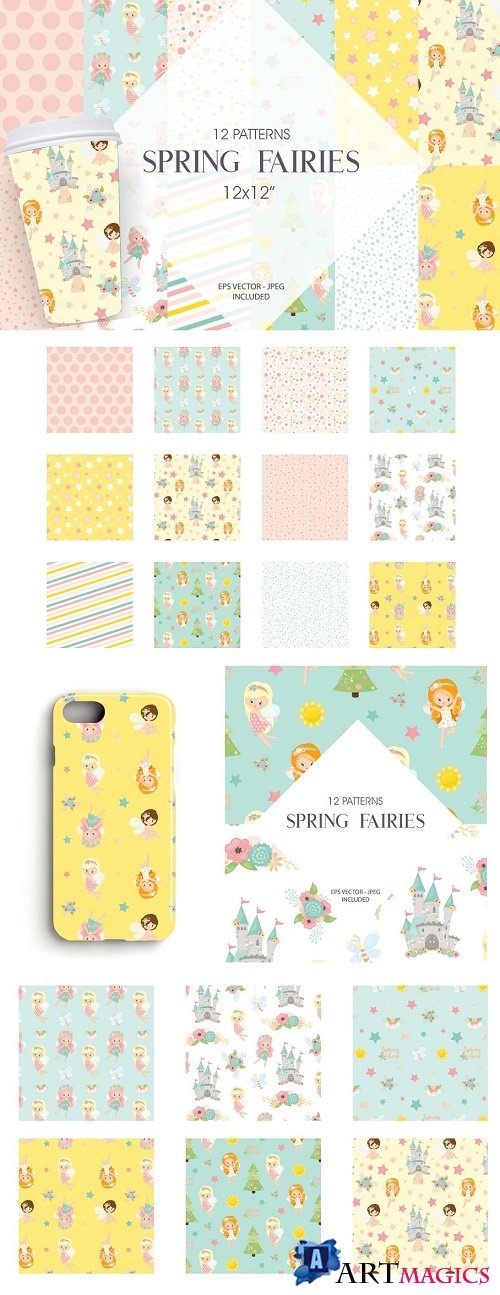 Spring Fairies Digital Paper - 4568179