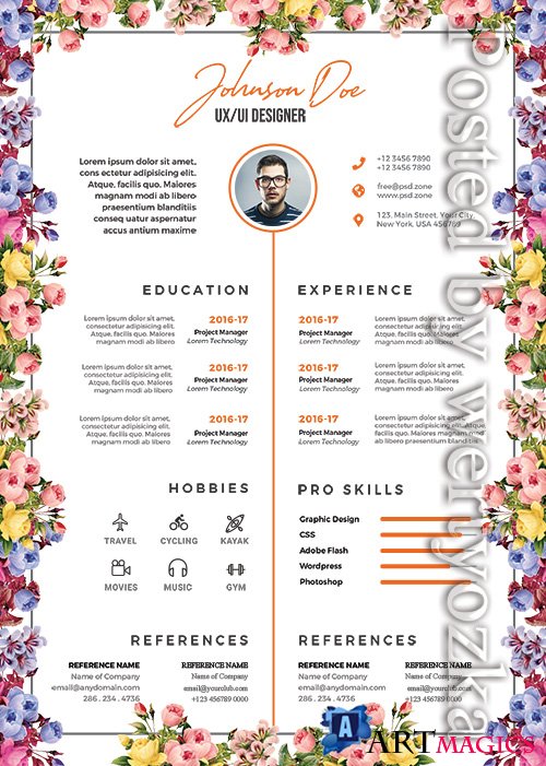 Beautiful Resume Design - Premium flyer psd template