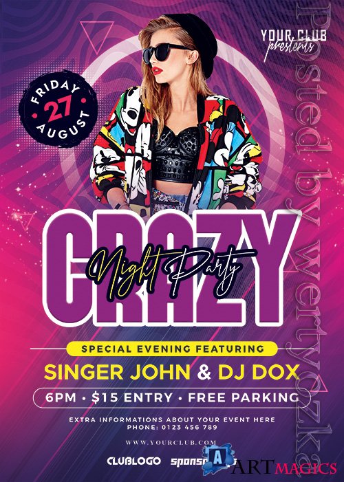 Crazy Night Party - Premium flyer psd template
