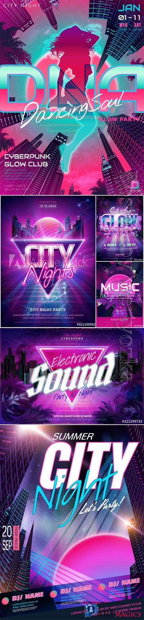 Vector music night poster