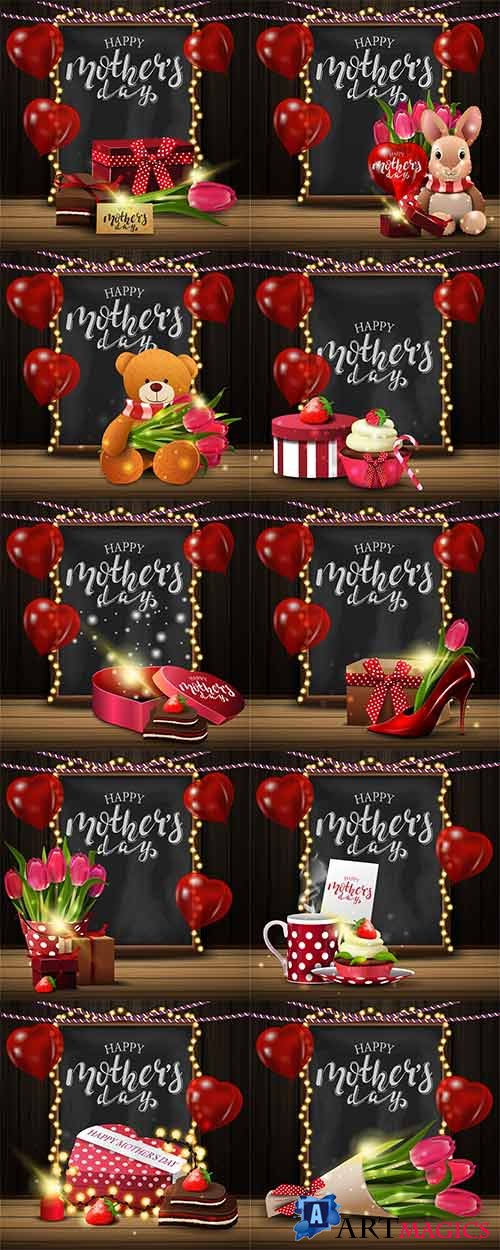       / Greeting cards for mother in vector