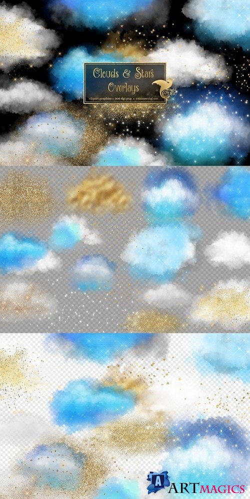 Clouds and Stars Overlays - 463594