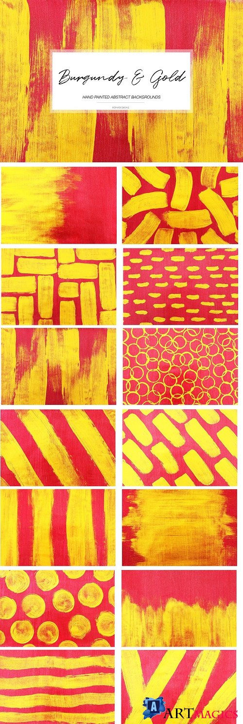 Burgundy & Gold Abstract Backgrounds - 4588340