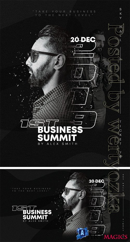 Business Summit Black - Premium flyer psd template