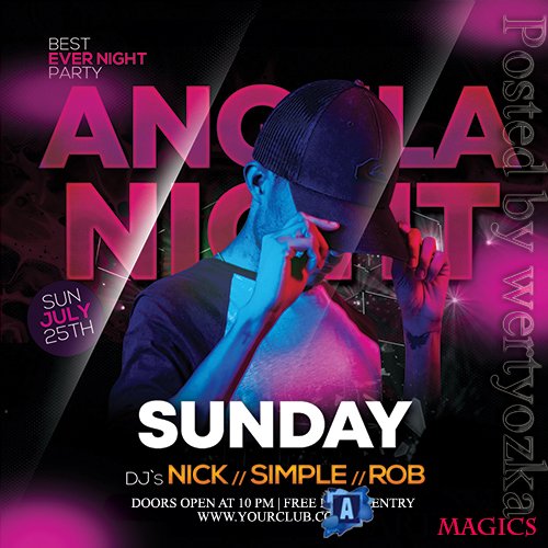 Angela Night Club - Premium flyer psd template