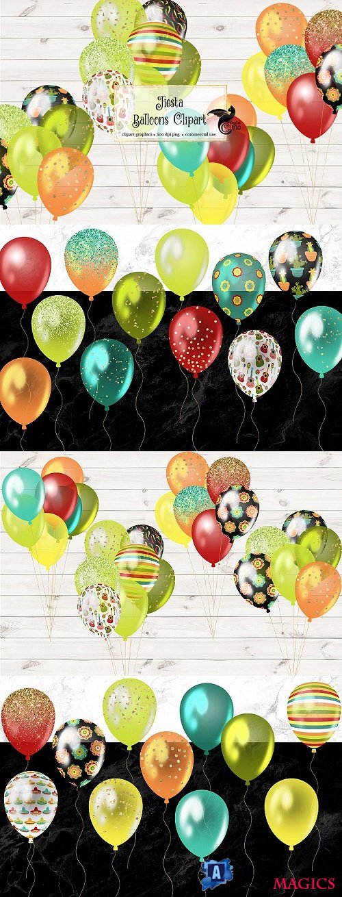 Fiesta Balloons Clipart  - 474967