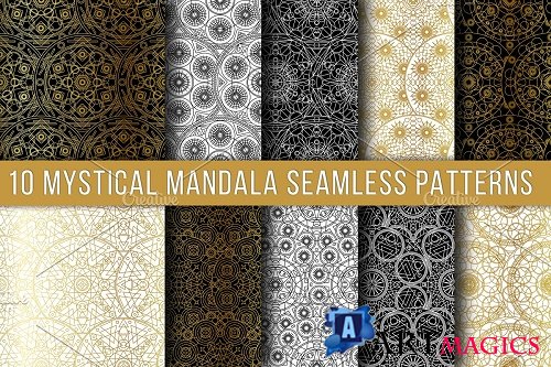 Mystical Mandala Seamless Patterns - 4500778