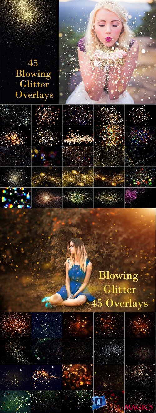 45 Blowing Glitter Photoshop Overlays - 4099592