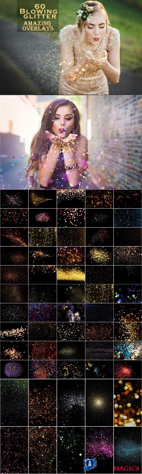 60 Blowing Glitter Overlays - 4105158