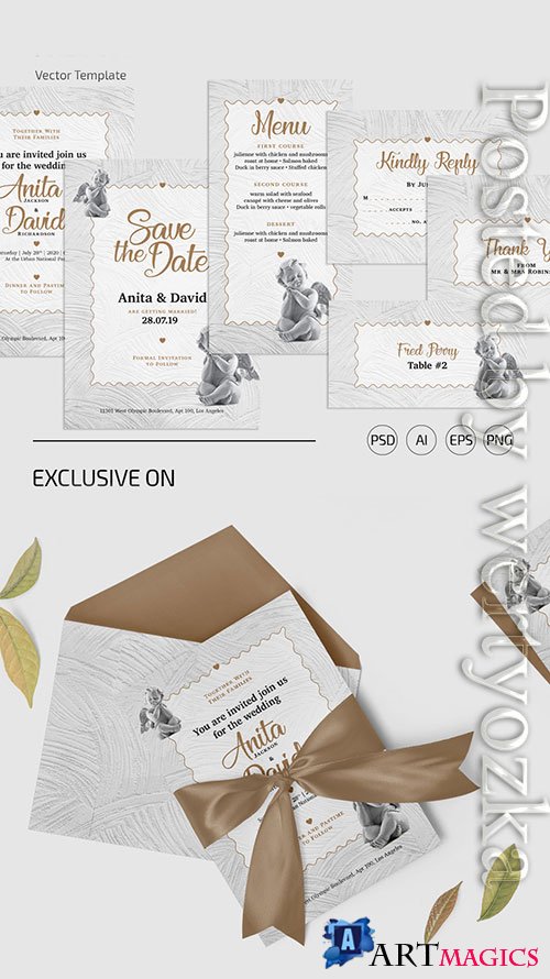 Wedding set - Premium flyer psd template