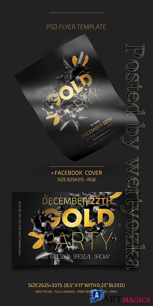 Gold Night Party - Premium flyer psd template